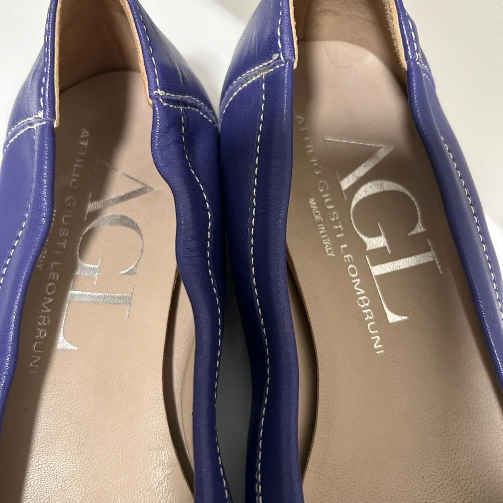 Attilio Giusti Leombruni Ballet Flats Purple Silver Size 8 - Picture 5 of 15